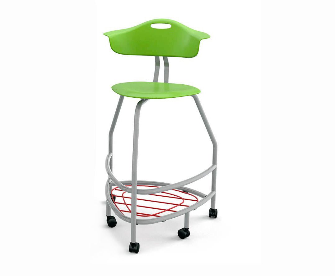 Haskell Education 360 Platinum frame Chair with Back & Bookbag Rack 30"H (TS4X1.30PL) - SchoolOutlet