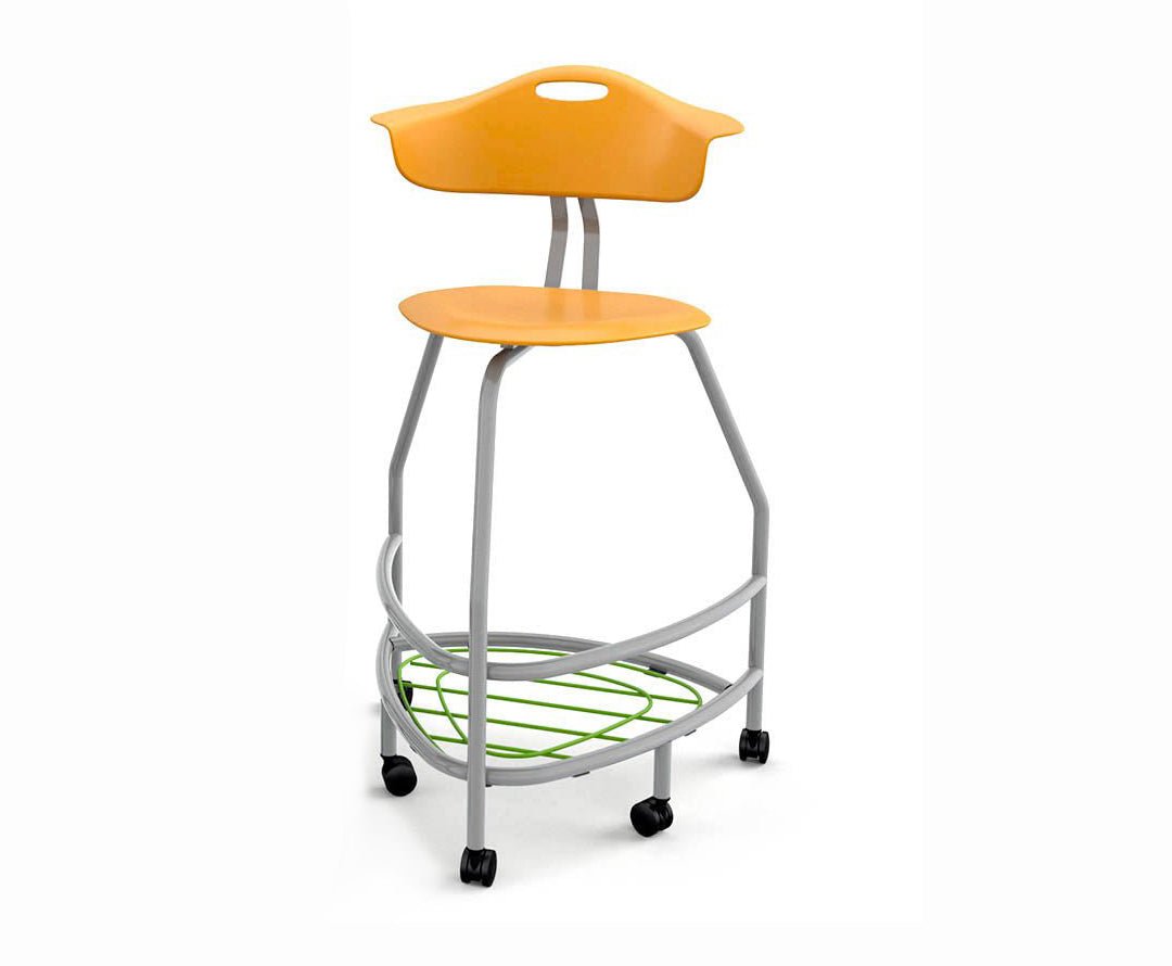 Haskell Education 360 Platinum frame Chair with Back & Bookbag Rack 30"H (TS4X1.30PL) - SchoolOutlet