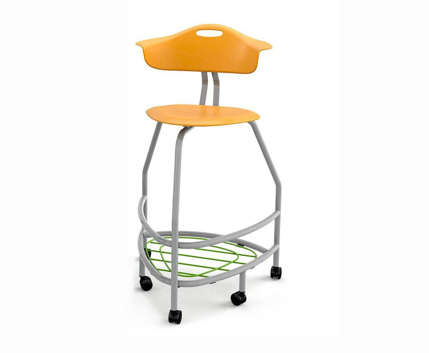 Haskell Education 360 Platinum frame Chair with Back & Bookbag Rack 30"H (TS4X1.30PL) - SchoolOutlet