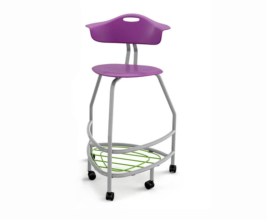 Haskell Education 360 Platinum frame Chair with Back & Bookbag Rack 30"H (TS4X1.30PL) - SchoolOutlet