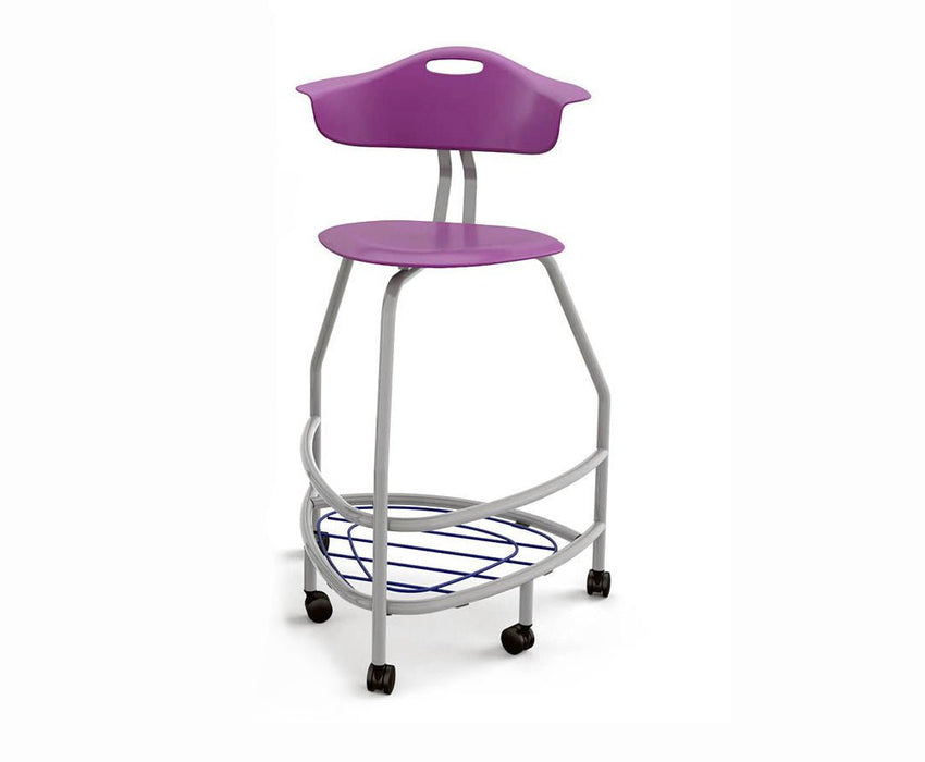 Haskell Education 360 Platinum frame Chair with Back & Bookbag Rack 30"H (TS4X1.30PL) - SchoolOutlet