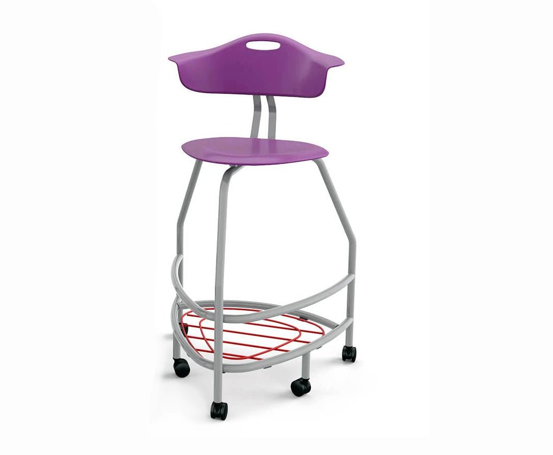 Haskell Education 360 Platinum frame Chair with Back & Bookbag Rack 30"H (TS4X1.30PL) - SchoolOutlet