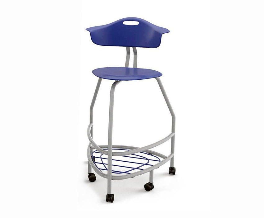 Haskell Education 360 Platinum frame Chair with Back & Bookbag Rack 30"H (TS4X1.30PL) - SchoolOutlet
