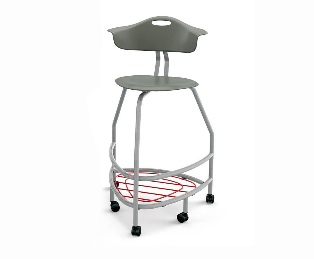 Haskell Education 360 Platinum frame Chair with Back & Bookbag Rack 30"H (TS4X1.30PL) - SchoolOutlet