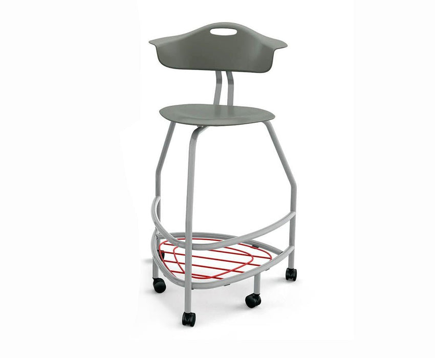Haskell Education 360 Platinum frame Chair with Back & Bookbag Rack 30"H (TS4X1.30PL) - SchoolOutlet