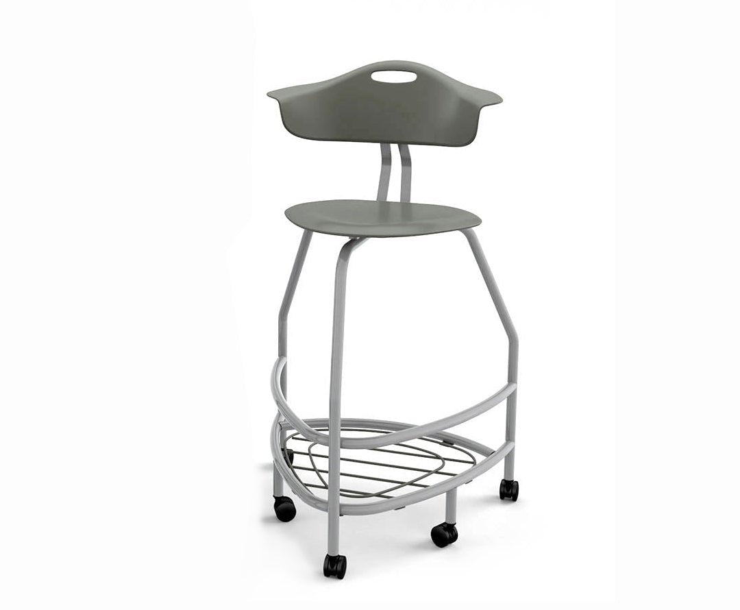 Haskell Education 360 Platinum frame Chair with Back & Bookbag Rack 30"H (TS4X1.30PL) - SchoolOutlet