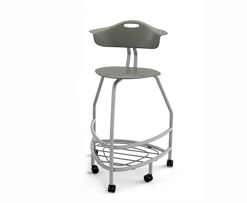 Haskell Education 360 Platinum frame Chair with Back & Bookbag Rack 30"H (TS4X1.30PL) - SchoolOutlet