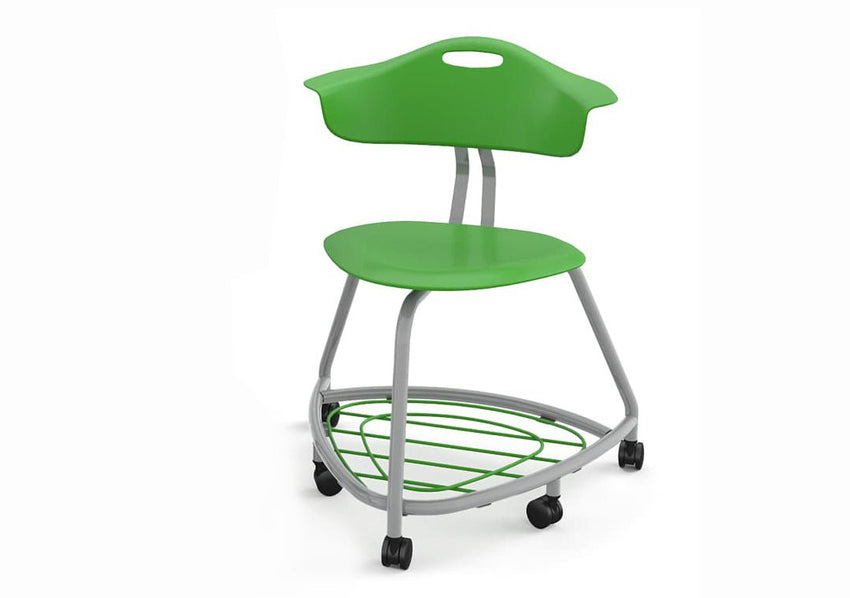 Haskell Education 360 Series Platinum frame Chair with Back and Bookbag Rack 24"H (TS4X1.24PL) - SchoolOutlet