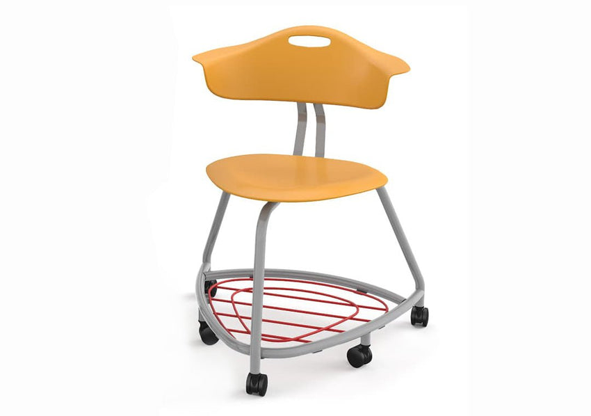 Haskell Education 360 Series Platinum frame Chair with Back and Bookbag Rack 24"H (TS4X1.24PL) - SchoolOutlet