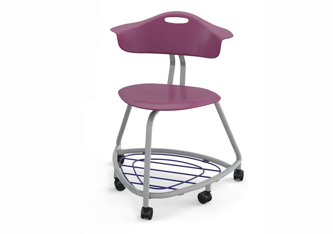 Haskell Education 360 Series Platinum frame Chair with Back and Bookbag Rack 24"H (TS4X1.24PL) - SchoolOutlet