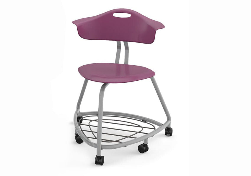 Haskell Education 360 Series Platinum frame Chair with Back and Bookbag Rack 24"H (TS4X1.24PL) - SchoolOutlet