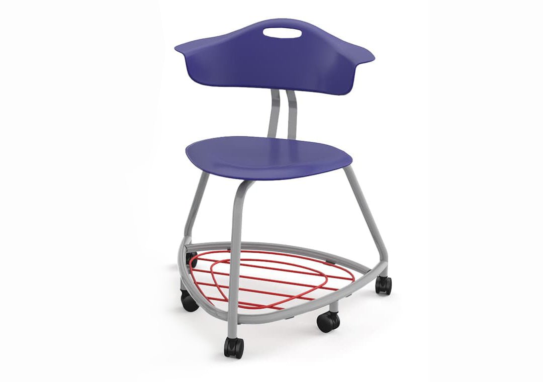 Haskell Education 360 Series Platinum frame Chair with Back and Bookbag Rack 24"H (TS4X1.24PL) - SchoolOutlet