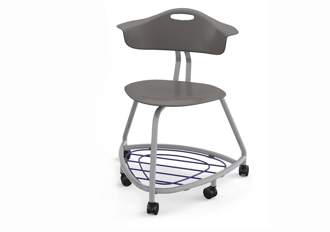 Haskell Education 360 Series Platinum frame Chair with Back and Bookbag Rack 24"H (TS4X1.24PL) - SchoolOutlet