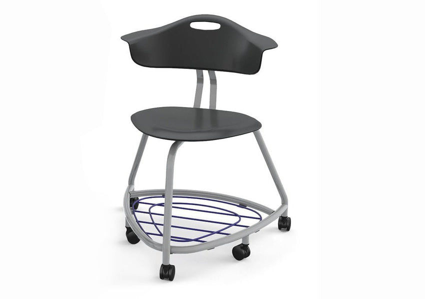 Haskell Education 360 Series Platinum frame Chair with Back and Bookbag Rack 24"H (TS4X1.24PL) - SchoolOutlet