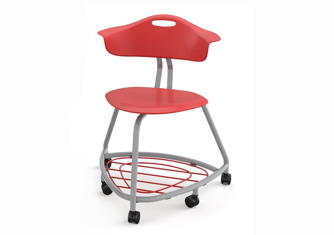 Haskell Education 360 Series Platinum frame Chair with Back and Bookbag Rack 24"H (TS4X1.24PL) - SchoolOutlet