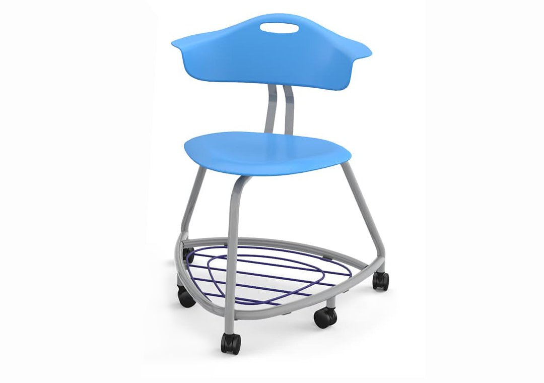 Haskell Education 360 Series Platinum frame Chair with Back and Bookbag Rack 24"H (TS4X1.24PL) - SchoolOutlet
