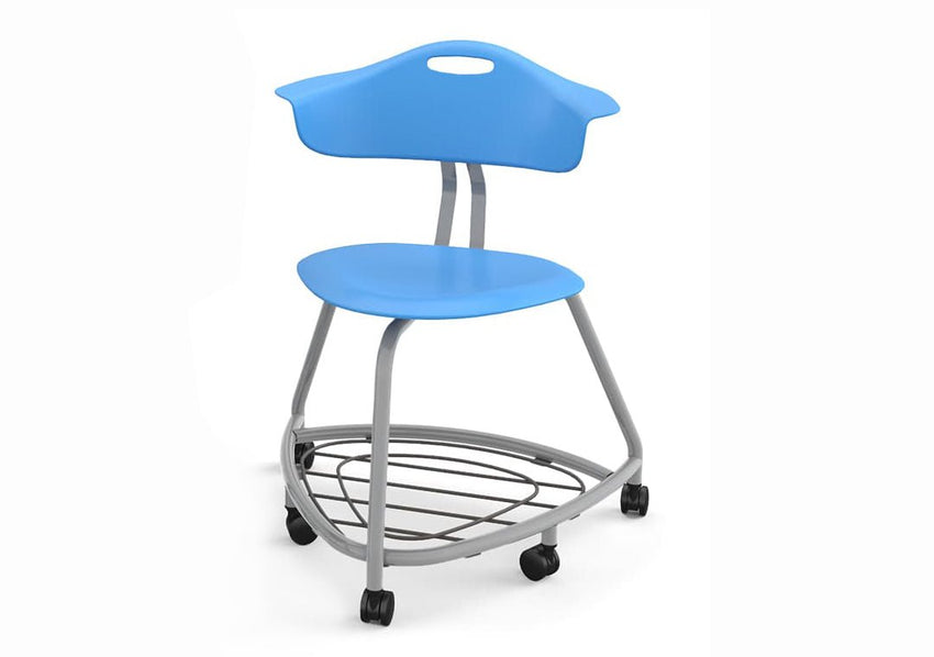 Haskell Education 360 Series Platinum frame Chair with Back and Bookbag Rack 24"H (TS4X1.24PL) - SchoolOutlet
