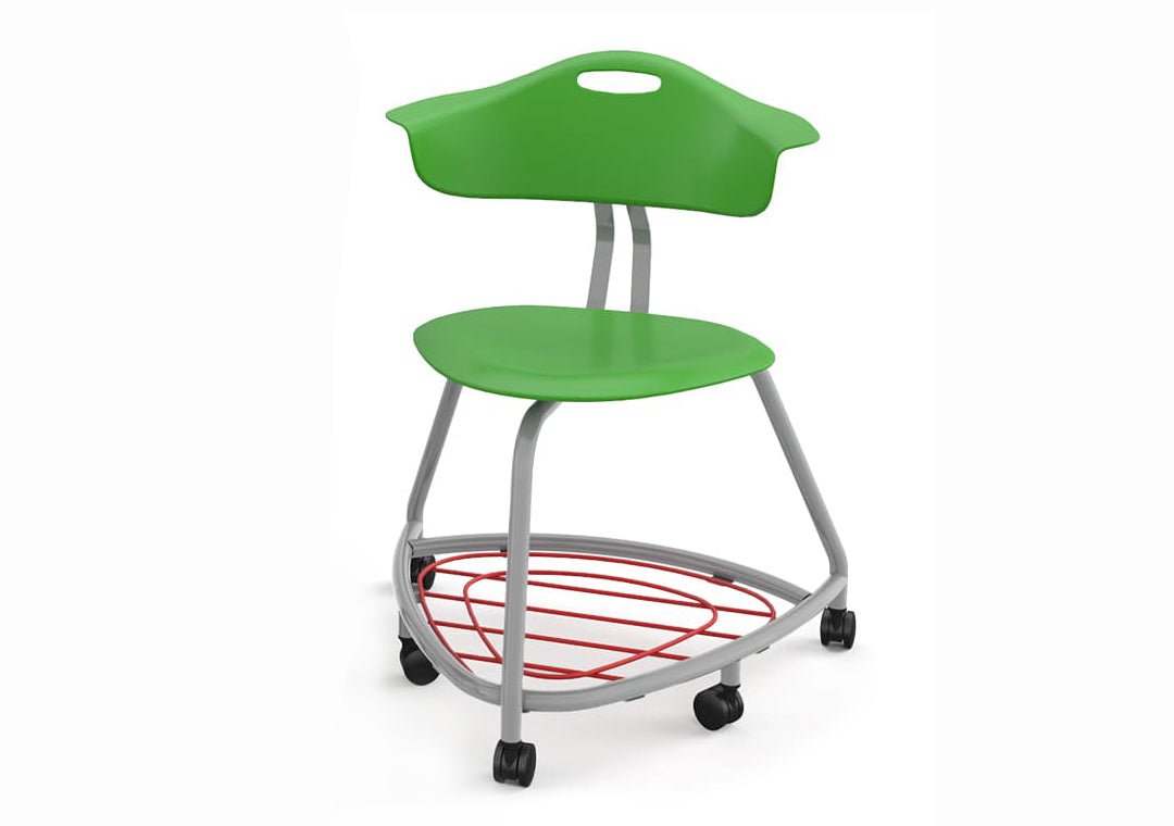 Haskell Education 360 Series Platinum frame Chair with Back and Bookbag Rack 24"H (TS4X1.24PL) - SchoolOutlet