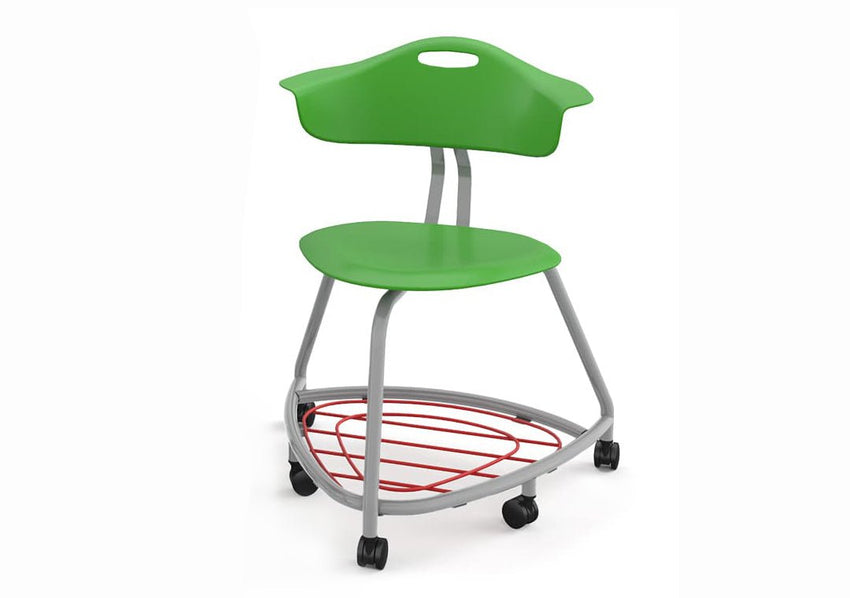 Haskell Education 360 Series Platinum frame Chair with Back and Bookbag Rack 24"H (TS4X1.24PL) - SchoolOutlet