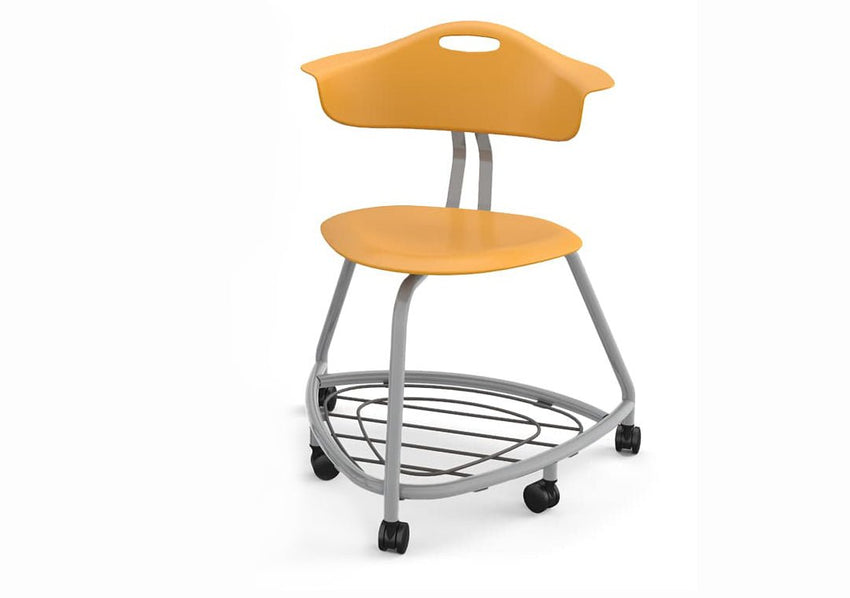 Haskell Education 360 Series Platinum frame Chair with Back and Bookbag Rack 24"H (TS4X1.24PL) - SchoolOutlet