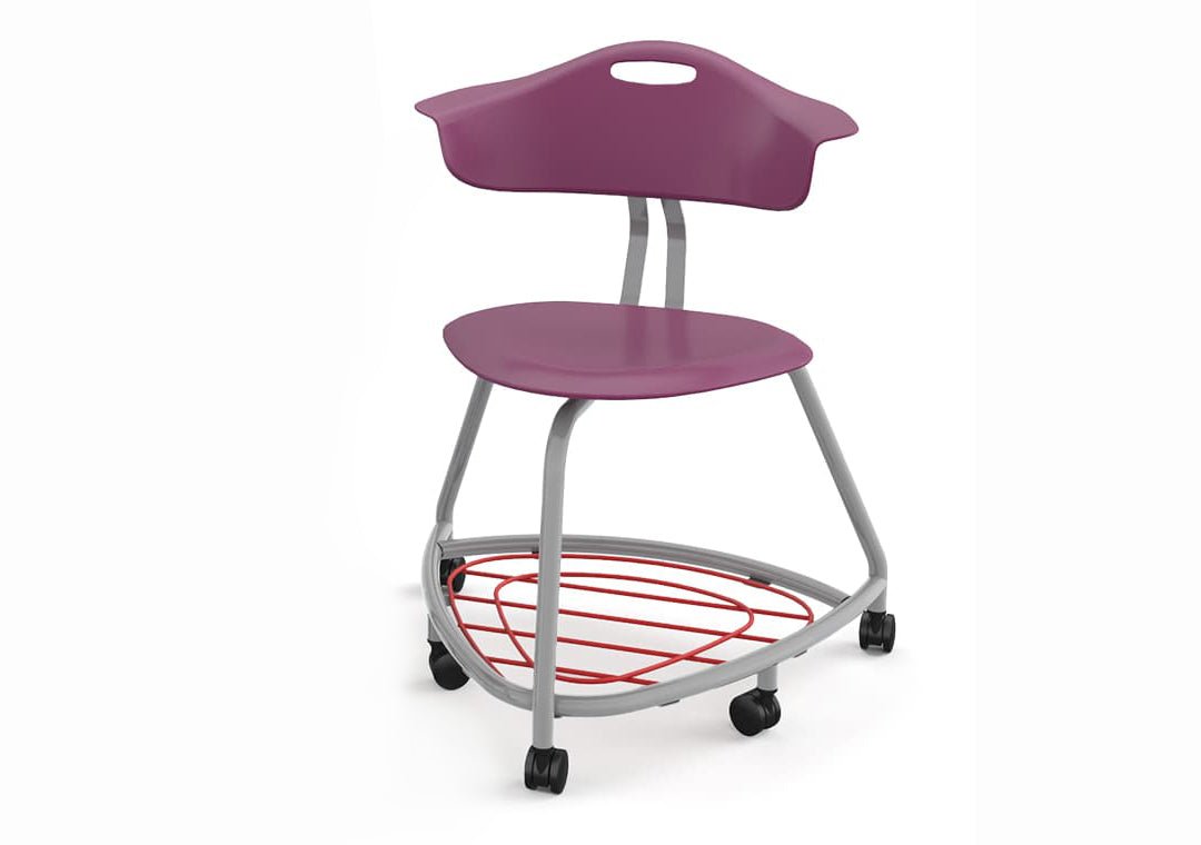 Haskell Education 360 Series Platinum frame Chair with Back and Bookbag Rack 24"H (TS4X1.24PL) - SchoolOutlet