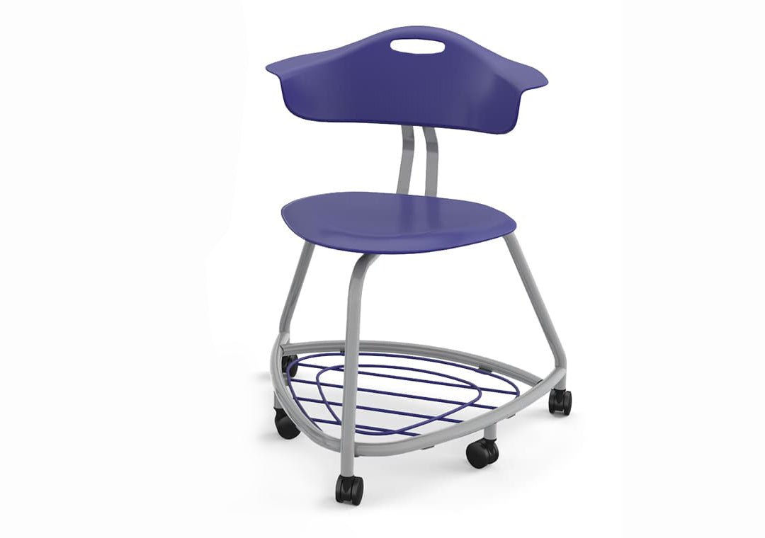 Haskell Education 360 Series Platinum frame Chair with Back and Bookbag Rack 24"H (TS4X1.24PL) - SchoolOutlet