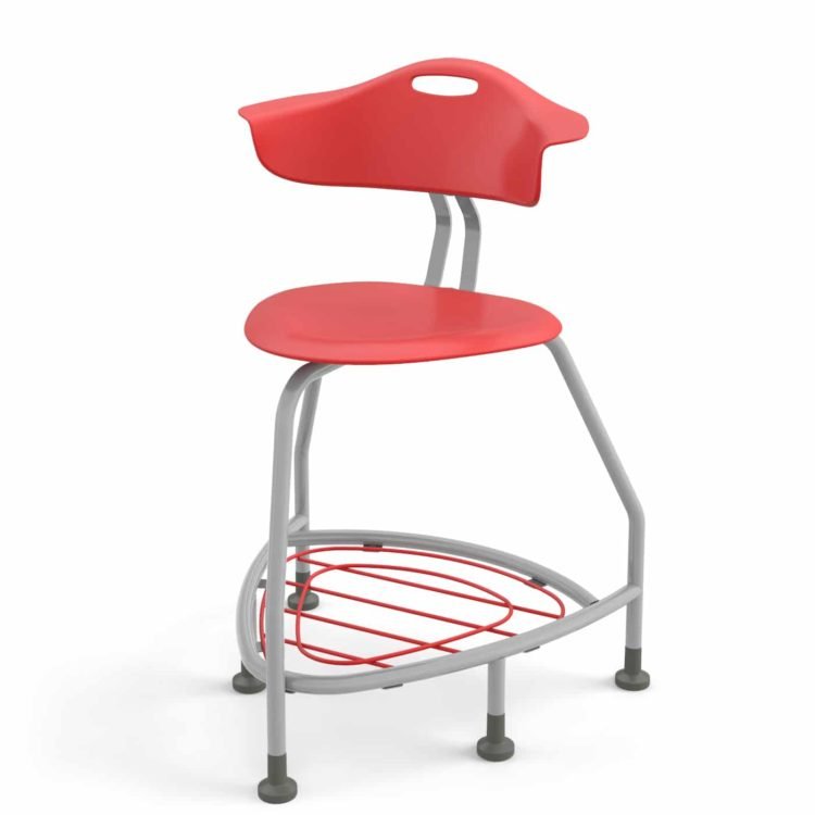 Haskell Education 360 Series Platinum frame Chair with Back and Bookbag Rack 24"H (TS4G1.24PL) - SchoolOutlet