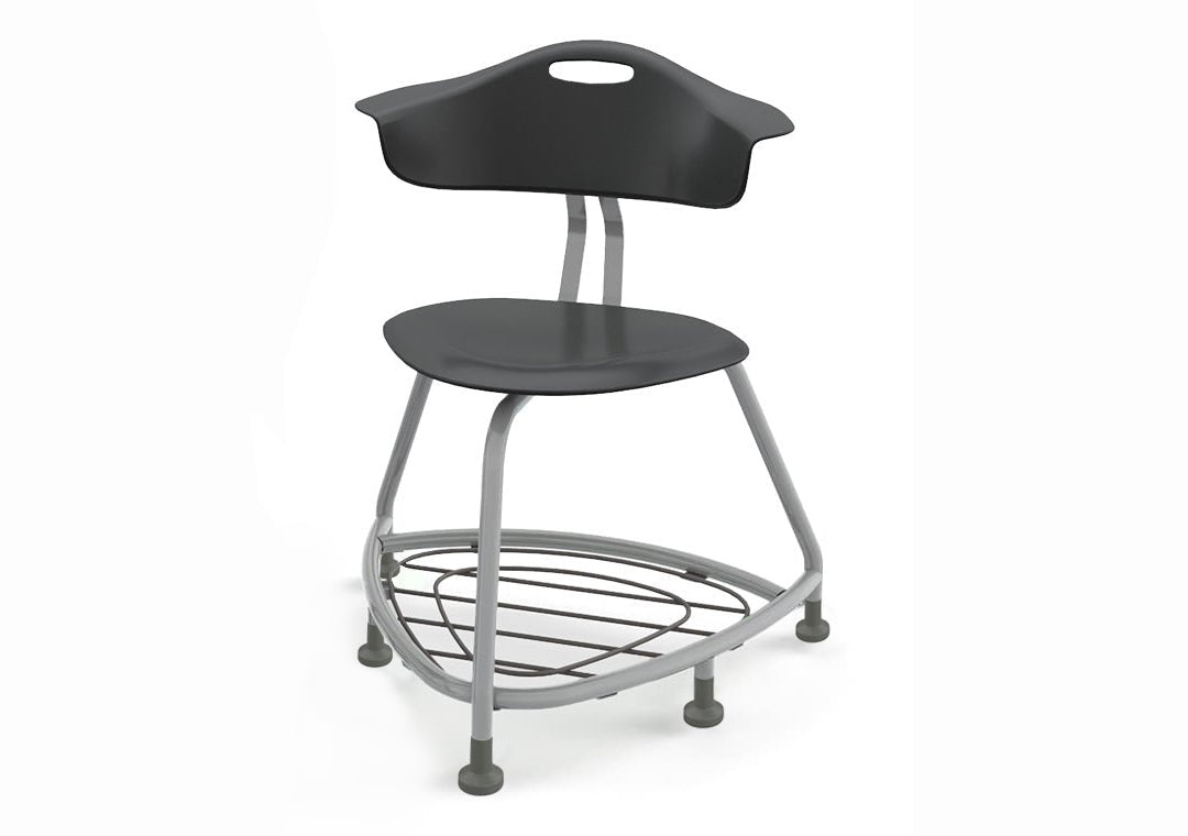 Haskell Education 360 Series Platinum frame Chair with Back and Bookbag Rack 24"H (TS4X1.24PL) - SchoolOutlet