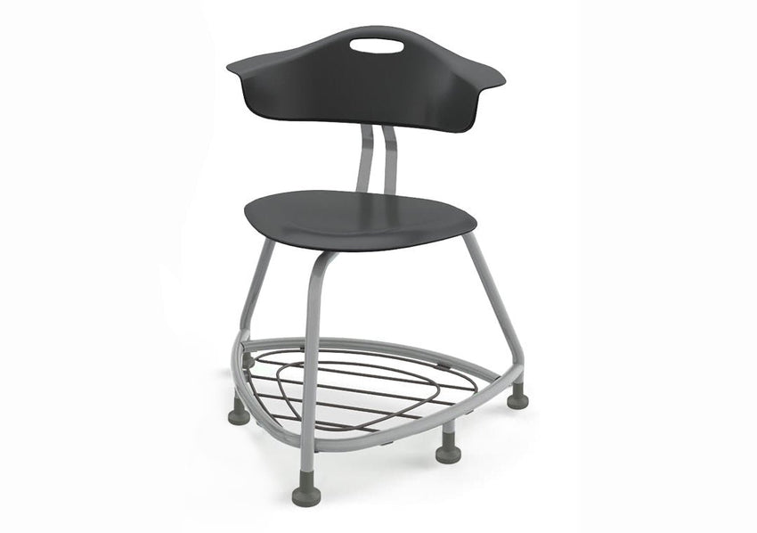 Haskell Education 360 Series Platinum frame Chair with Back and Bookbag Rack 24"H (TS4X1.24PL) - SchoolOutlet