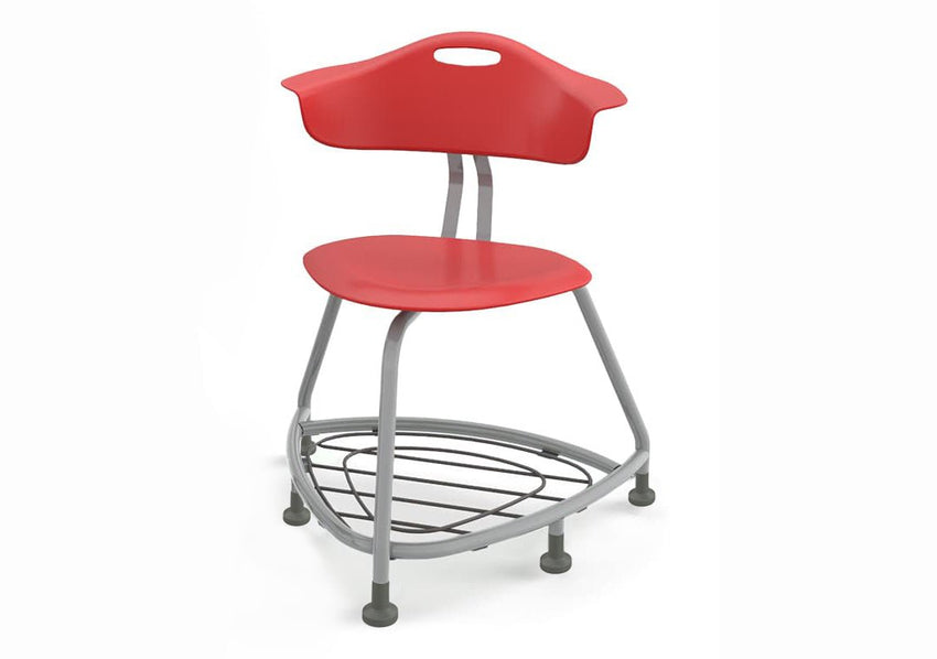 Haskell Education 360 Series Platinum frame Chair with Back and Bookbag Rack 24"H (TS4X1.24PL) - SchoolOutlet