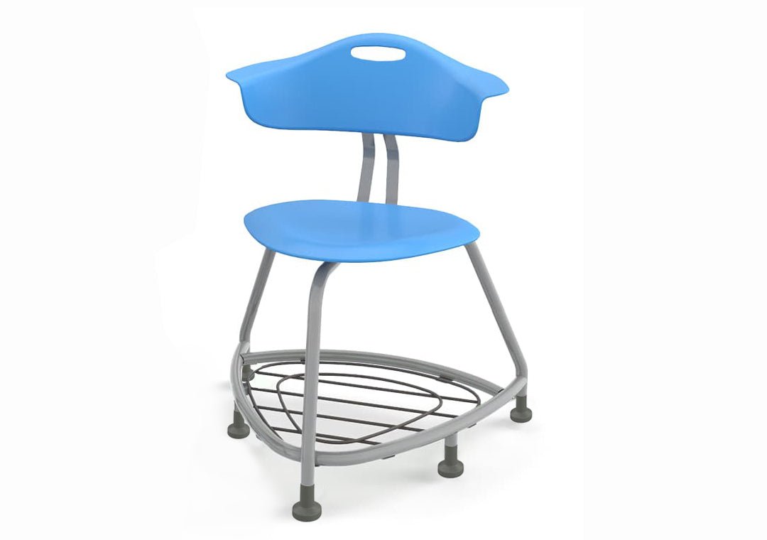 Haskell Education 360 Series Platinum frame Chair with Back and Bookbag Rack 24"H (TS4X1.24PL) - SchoolOutlet