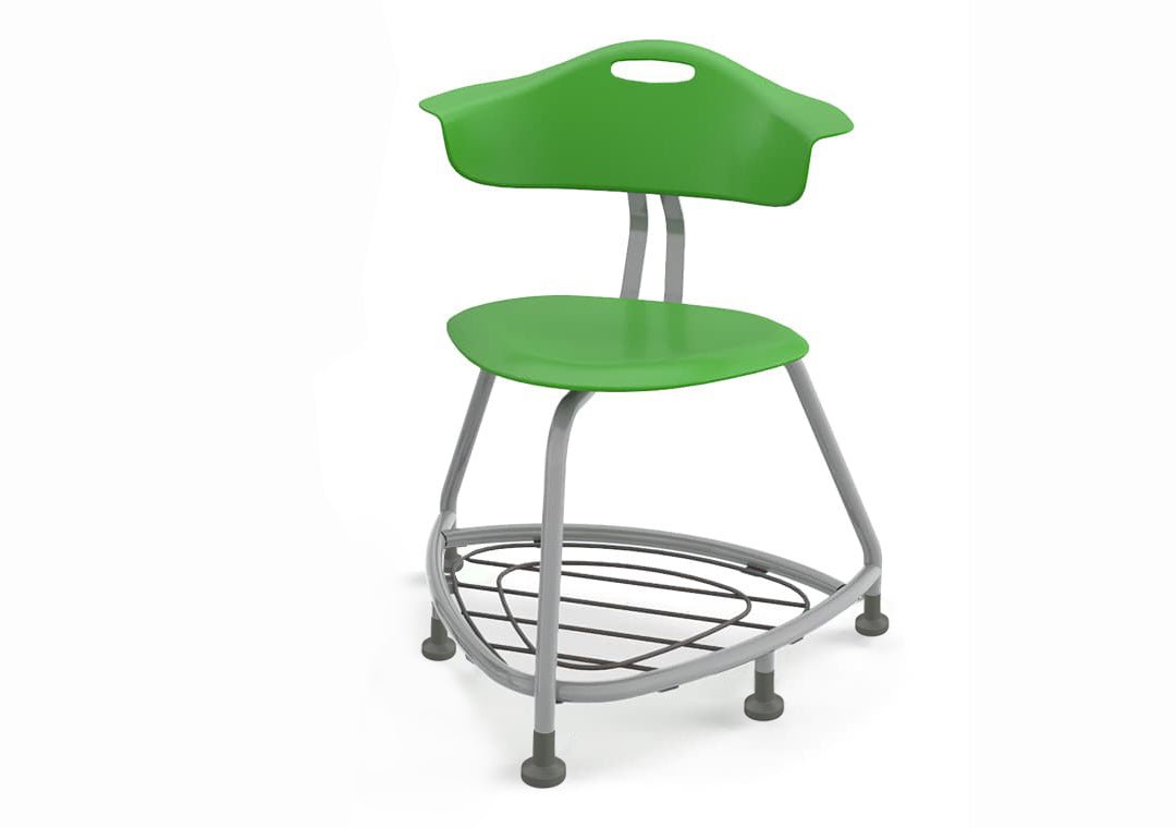 Haskell Education 360 Series Platinum frame Chair with Back and Bookbag Rack 24"H (TS4X1.24PL) - SchoolOutlet
