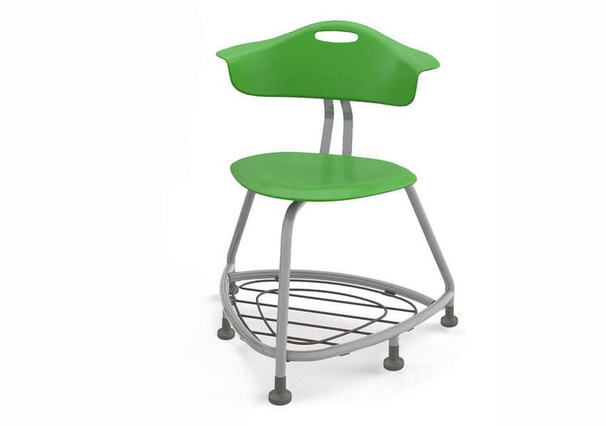 Haskell Education 360 Series Platinum frame Chair with Back and Bookbag Rack 24"H (TS4X1.24PL) - SchoolOutlet