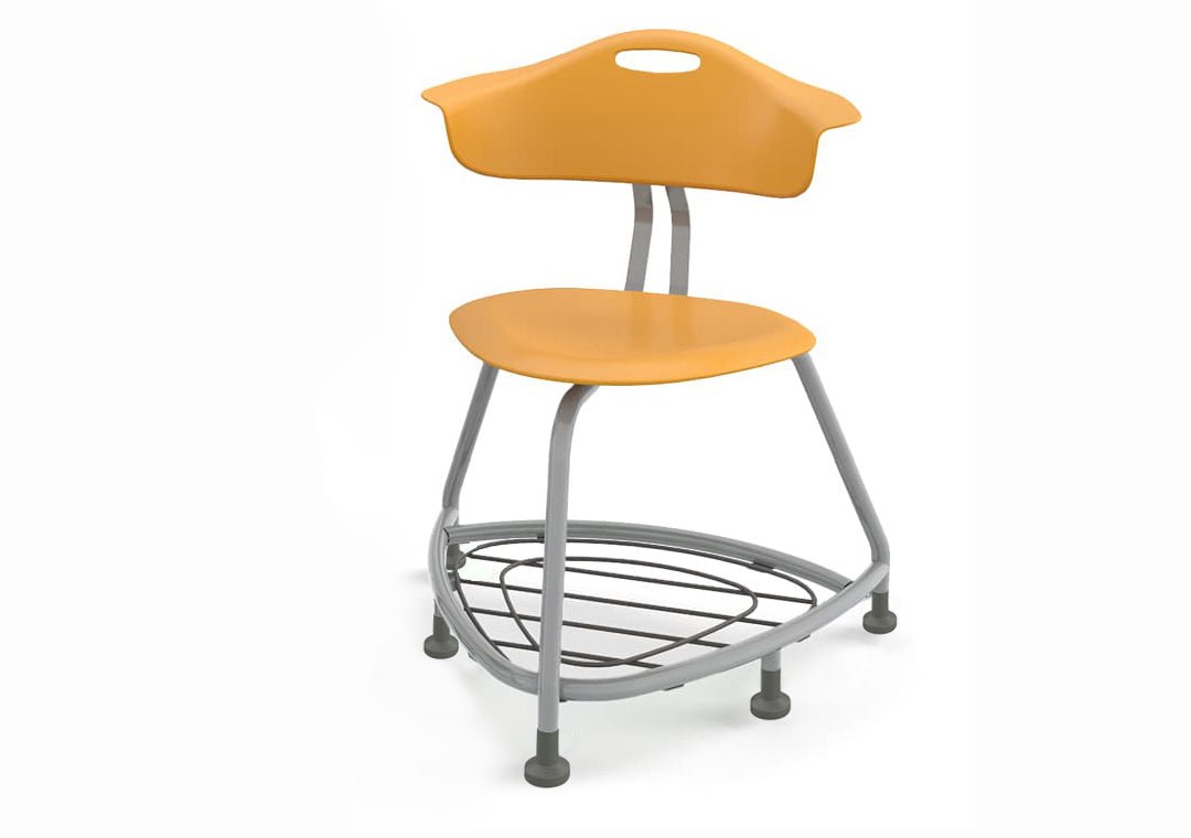 Haskell Education 360 Series Platinum frame Chair with Back and Bookbag Rack 24"H (TS4X1.24PL) - SchoolOutlet
