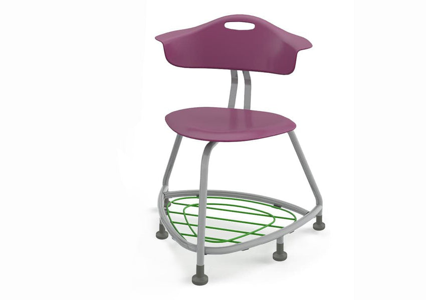 Haskell Education 360 Series Platinum frame Chair with Back and Bookbag Rack 24"H (TS4X1.24PL) - SchoolOutlet