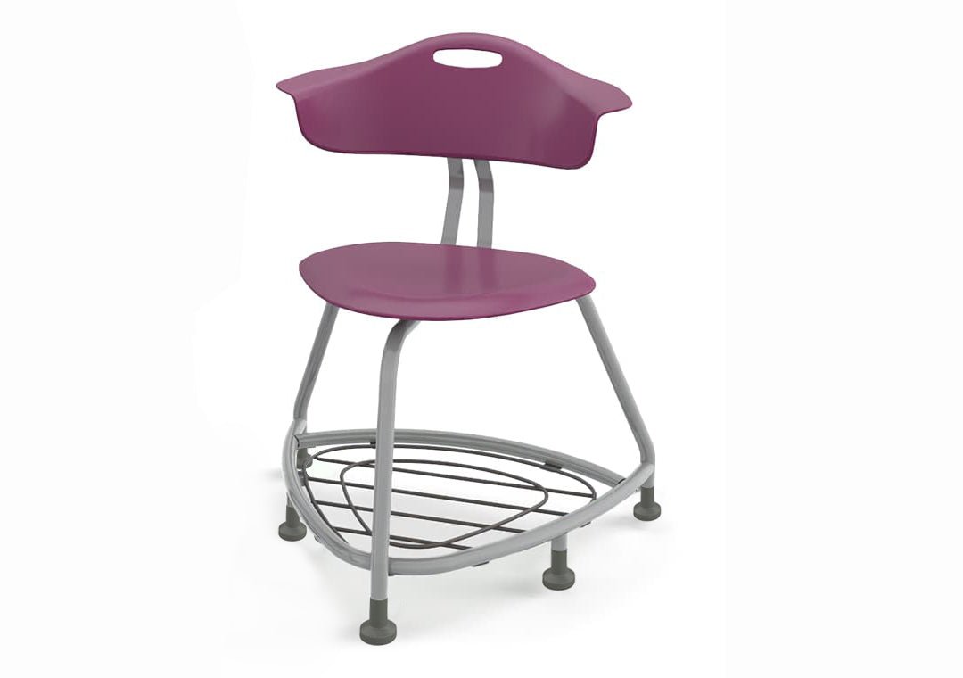 Haskell Education 360 Series Platinum frame Chair with Back and Bookbag Rack 24"H (TS4X1.24PL) - SchoolOutlet