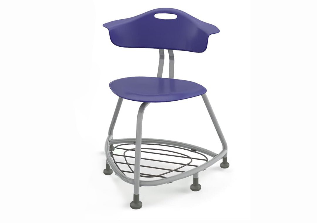 Haskell Education 360 Series Platinum frame Chair with Back and Bookbag Rack 24"H (TS4X1.24PL) - SchoolOutlet