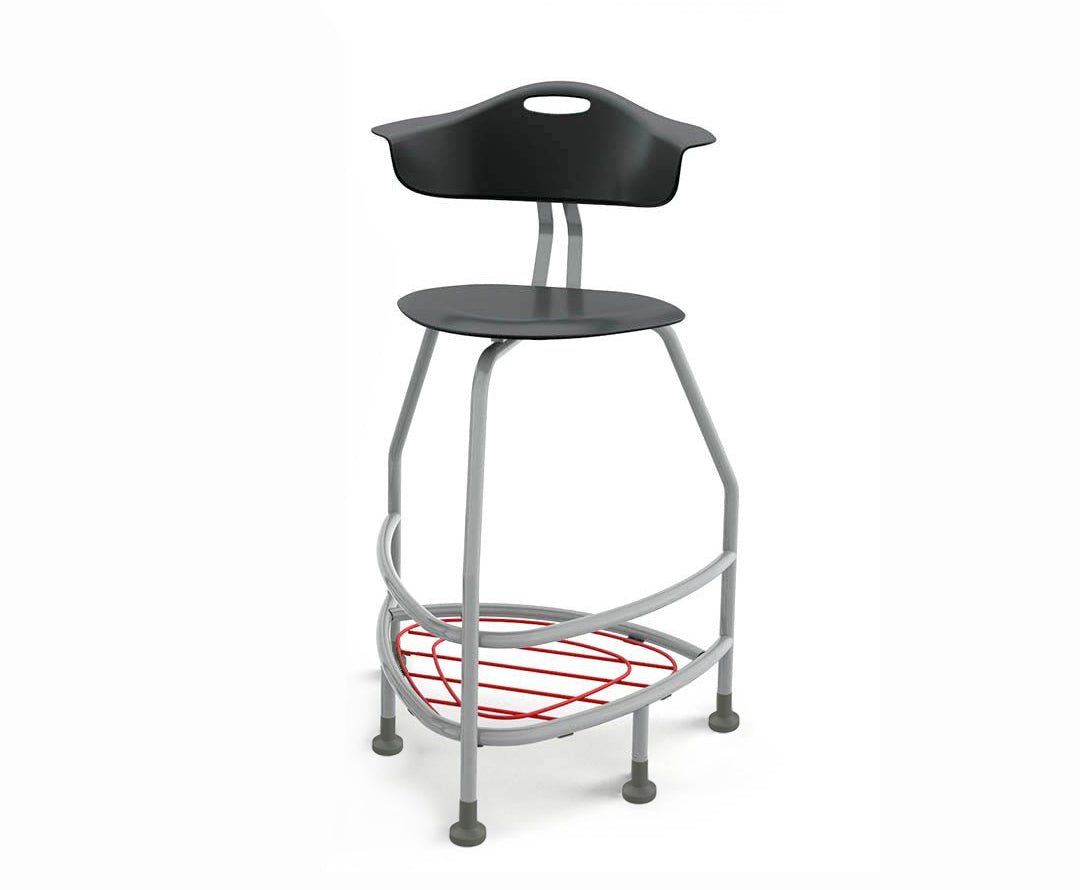 Haskell Education 360 Platinum frame Chair with Back & Bookbag Rack 30"H (TS4X1.30PL) - SchoolOutlet