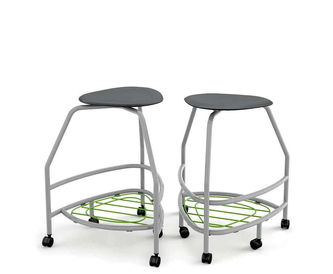 Haskell Education 360 Platinum frame Backless Chair with Bookbag Rack 30"H (TS5X1.30PL) - SchoolOutlet