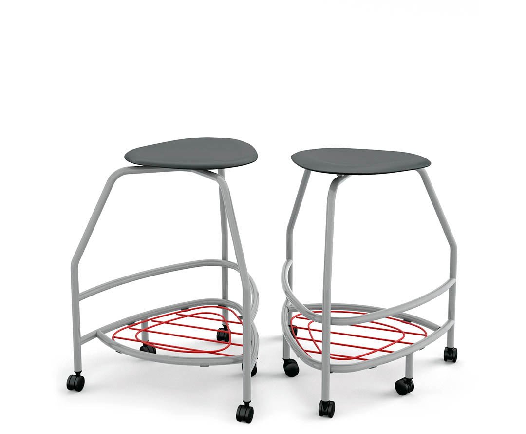 Haskell Education 360 Platinum frame Backless Chair with Bookbag Rack 30"H (TS5X1.30PL) - SchoolOutlet