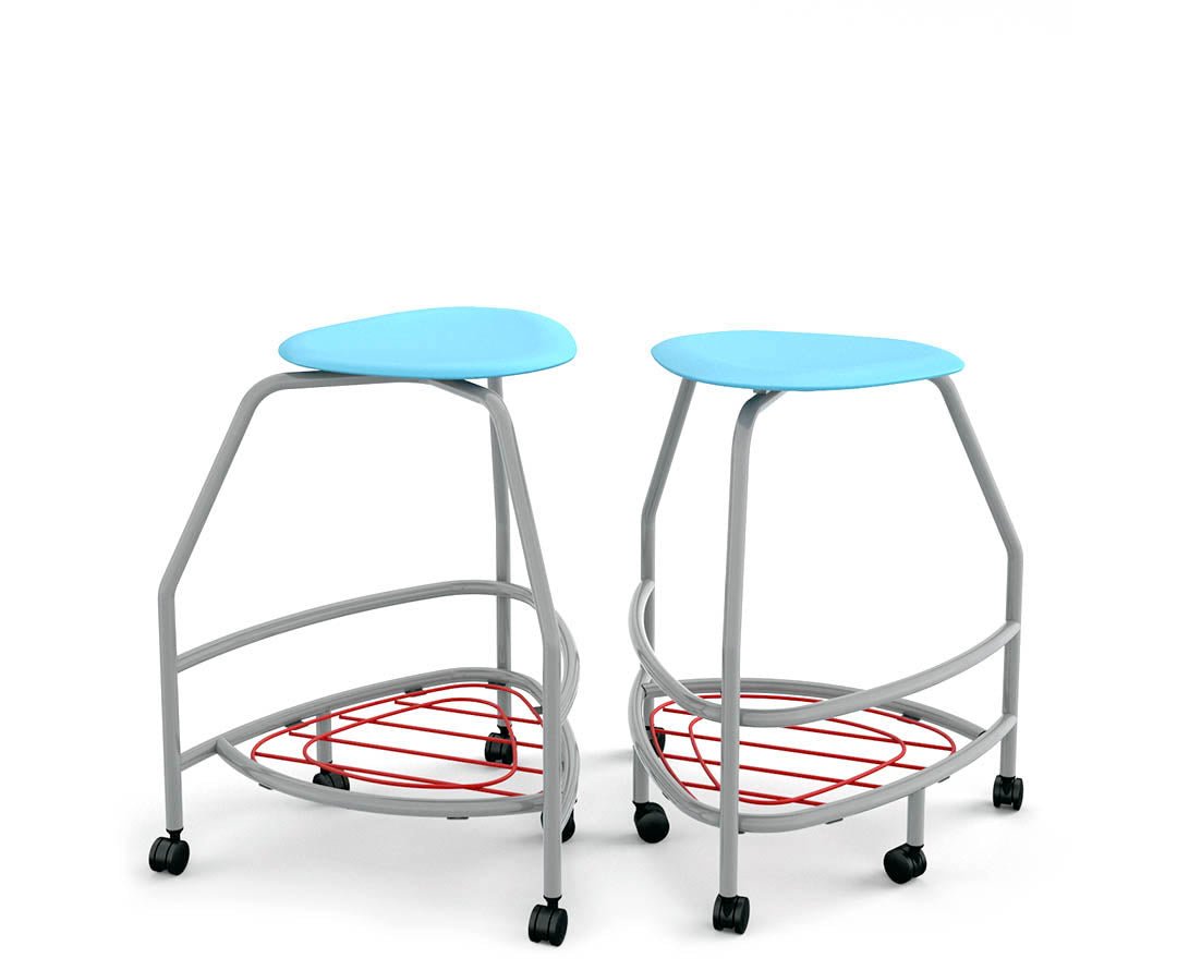 Haskell Education 360 Platinum frame Backless Chair with Bookbag Rack 30"H (TS5X1.30PL) - SchoolOutlet