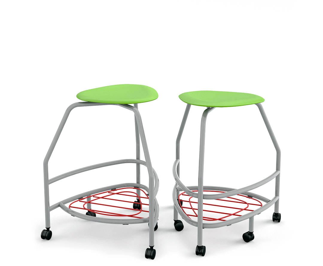 Haskell Education 360 Platinum frame Backless Chair with Bookbag Rack 30"H (TS5X1.30PL) - SchoolOutlet