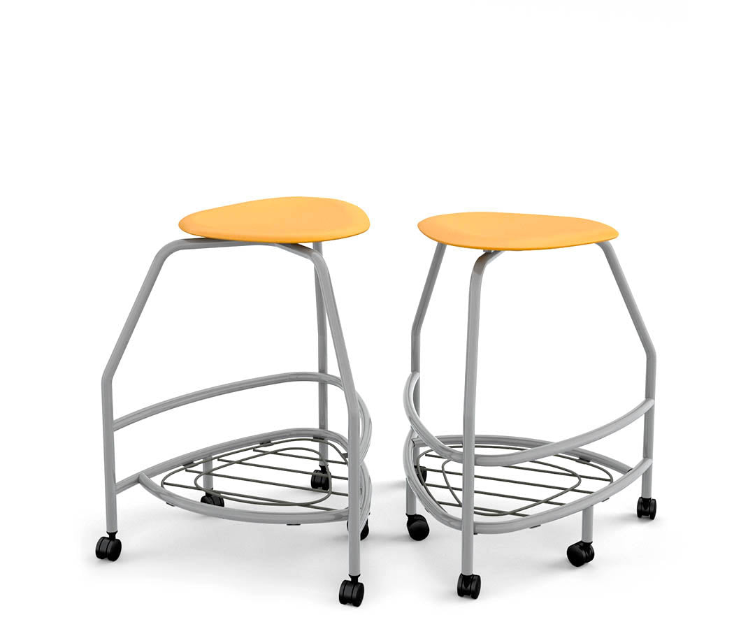 Haskell Education 360 Platinum frame Backless Chair with Bookbag Rack 30"H (TS5X1.30PL) - SchoolOutlet