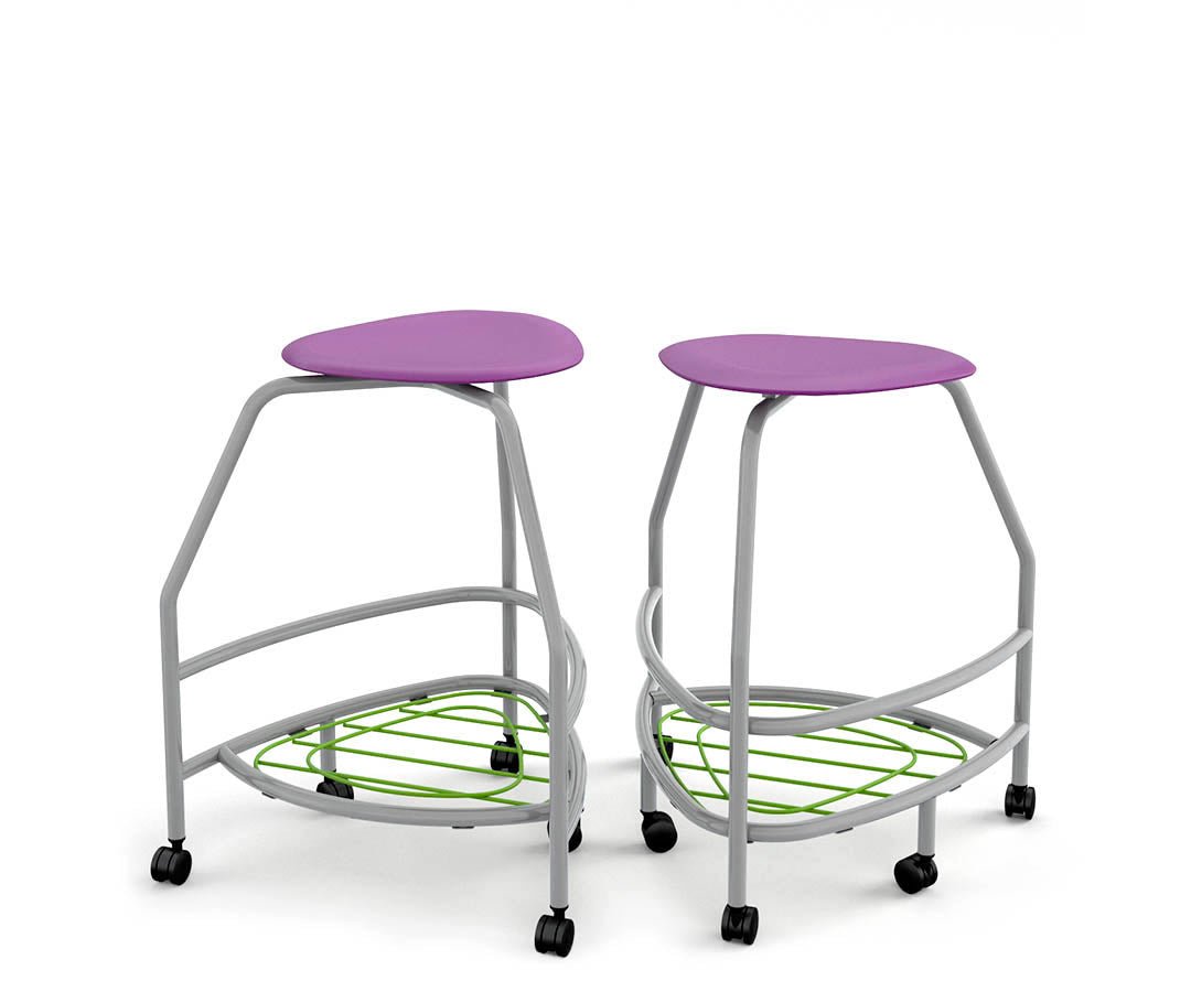Haskell Education 360 Platinum frame Backless Chair with Bookbag Rack 30"H (TS5X1.30PL) - SchoolOutlet