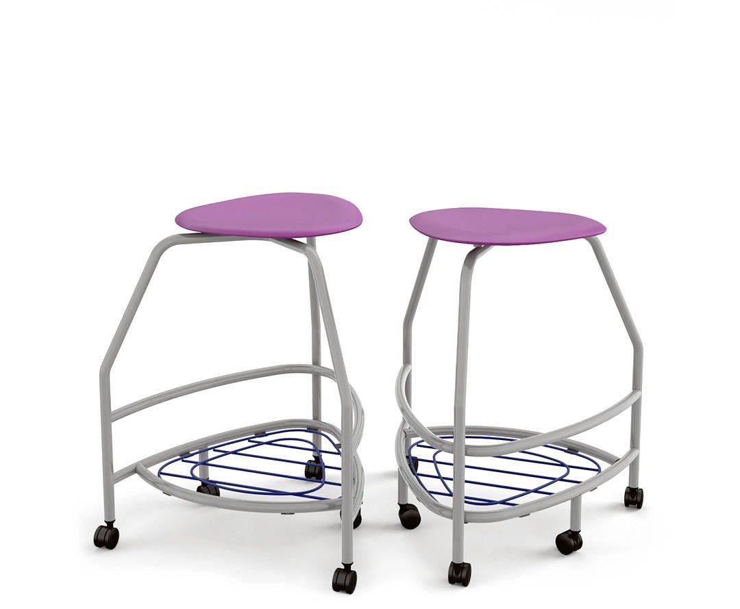 Haskell Education 360 Platinum frame Backless Chair with Bookbag Rack 30"H (TS5X1.30PL) - SchoolOutlet