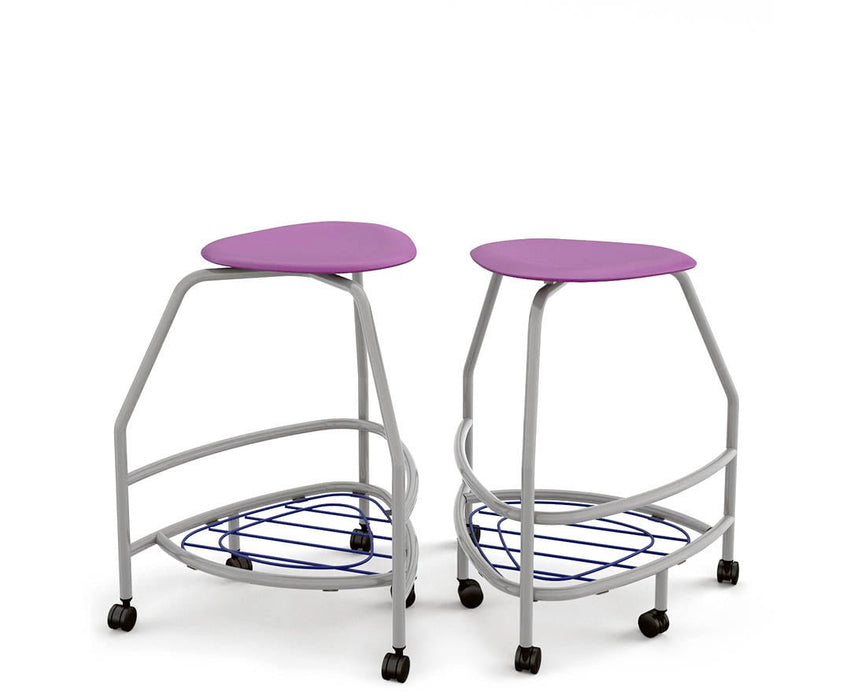 Haskell Education 360 Platinum frame Backless Chair with Bookbag Rack 30"H (TS5X1.30PL) - SchoolOutlet
