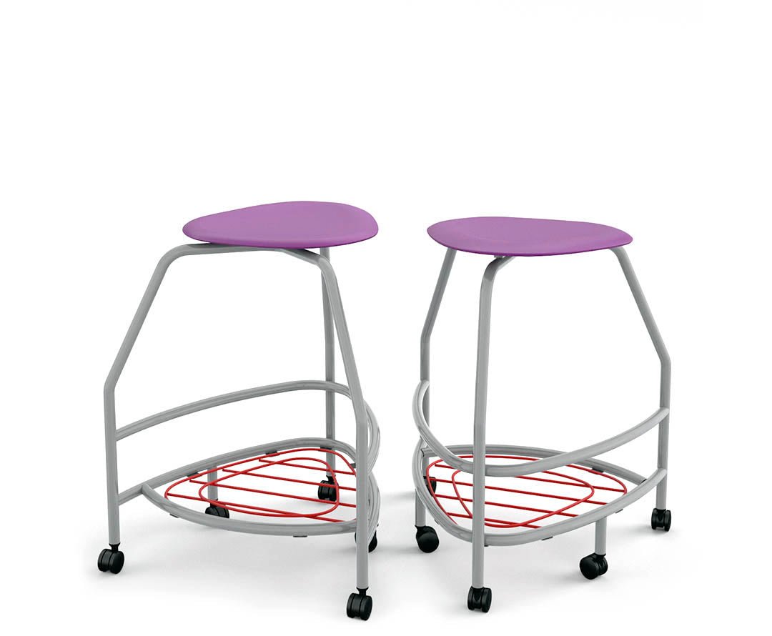 Haskell Education 360 Platinum frame Backless Chair with Bookbag Rack 30"H (TS5X1.30PL) - SchoolOutlet