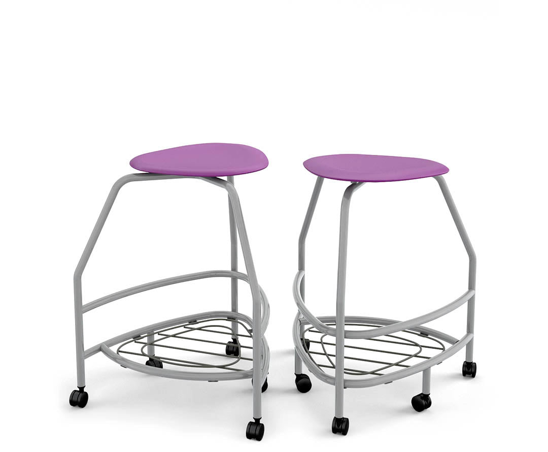 Haskell Education 360 Platinum frame Backless Chair with Bookbag Rack 30"H (TS5X1.30PL) - SchoolOutlet