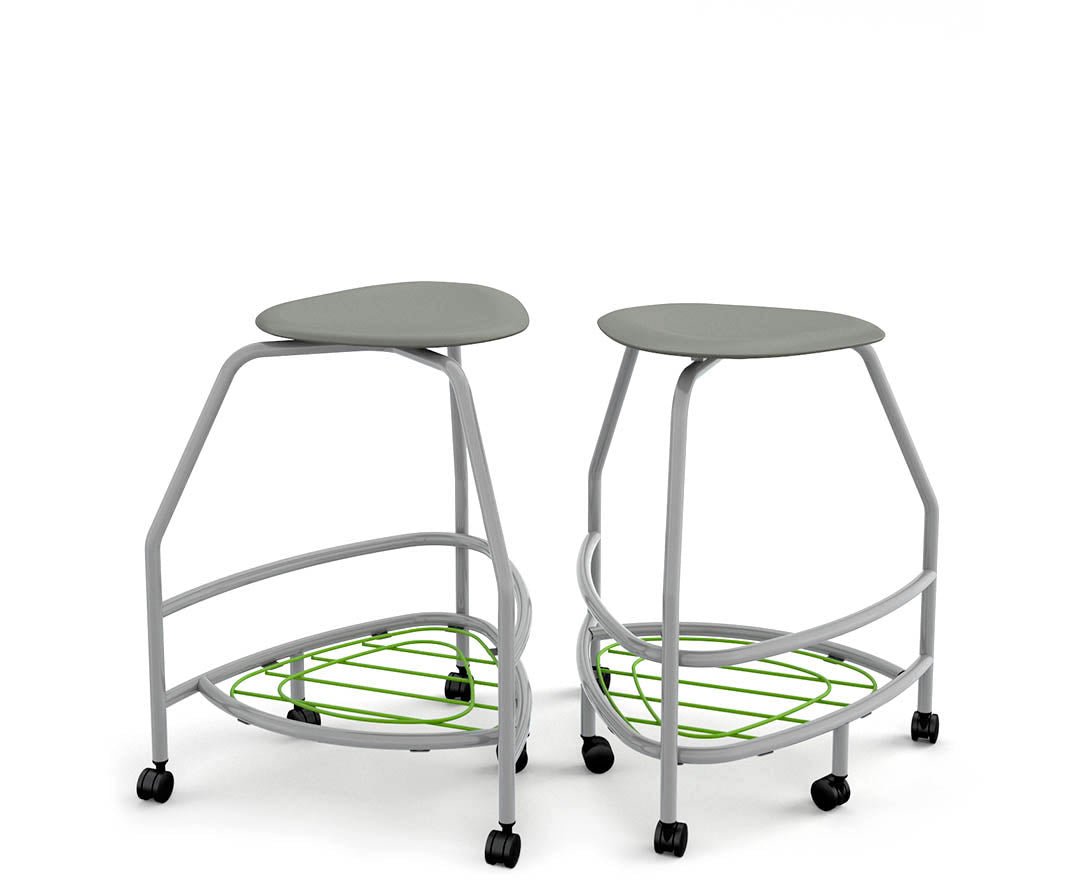 Haskell Education 360 Platinum frame Backless Chair with Bookbag Rack 30"H (TS5X1.30PL) - SchoolOutlet