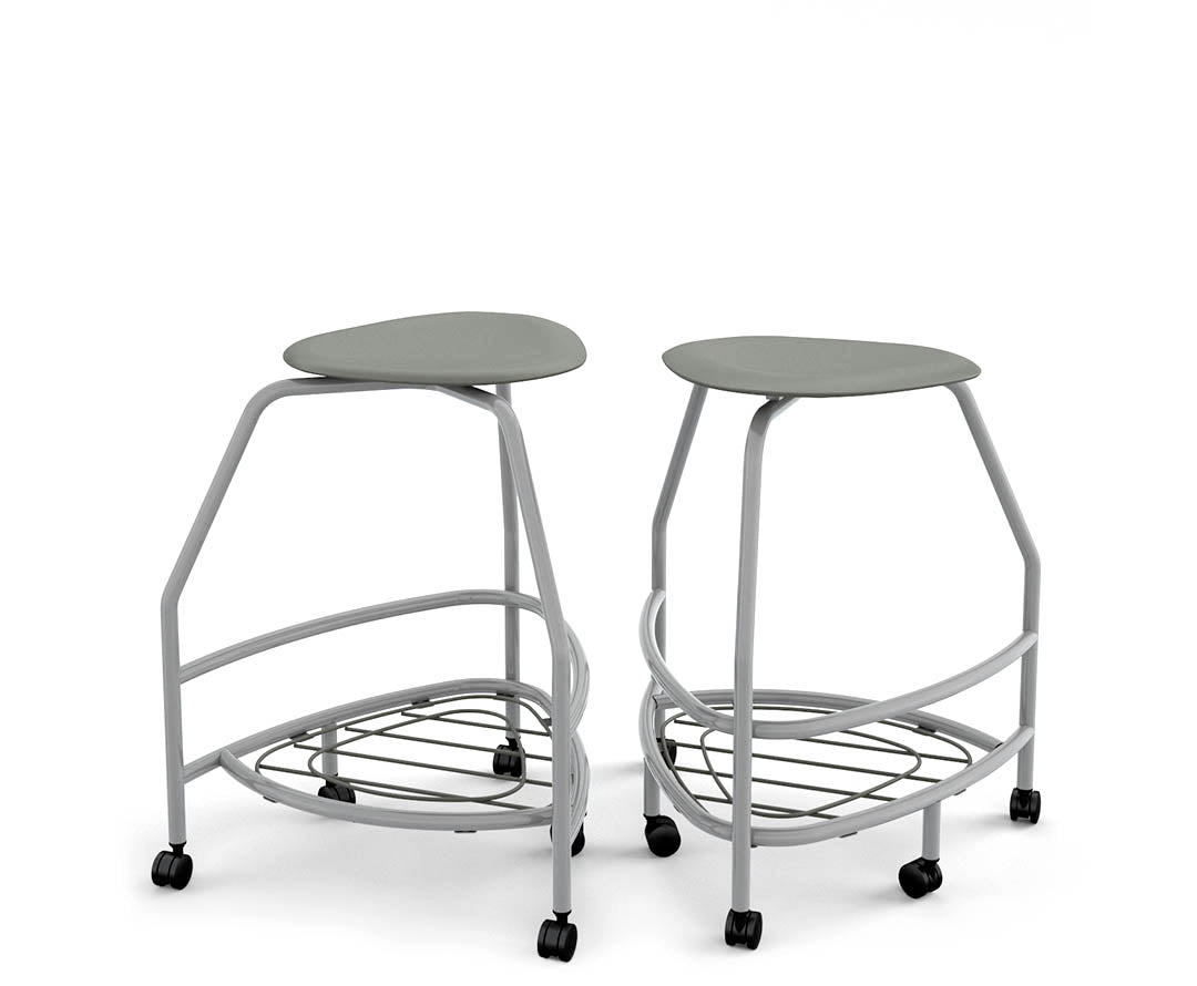 Haskell Education 360 Platinum frame Backless Chair with Bookbag Rack 30"H (TS5X1.30PL) - SchoolOutlet